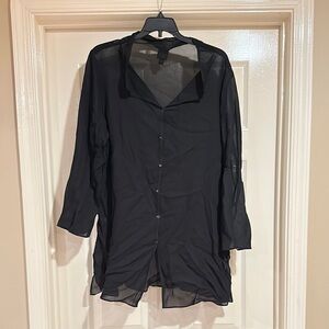Chic Black Sheer Blouse